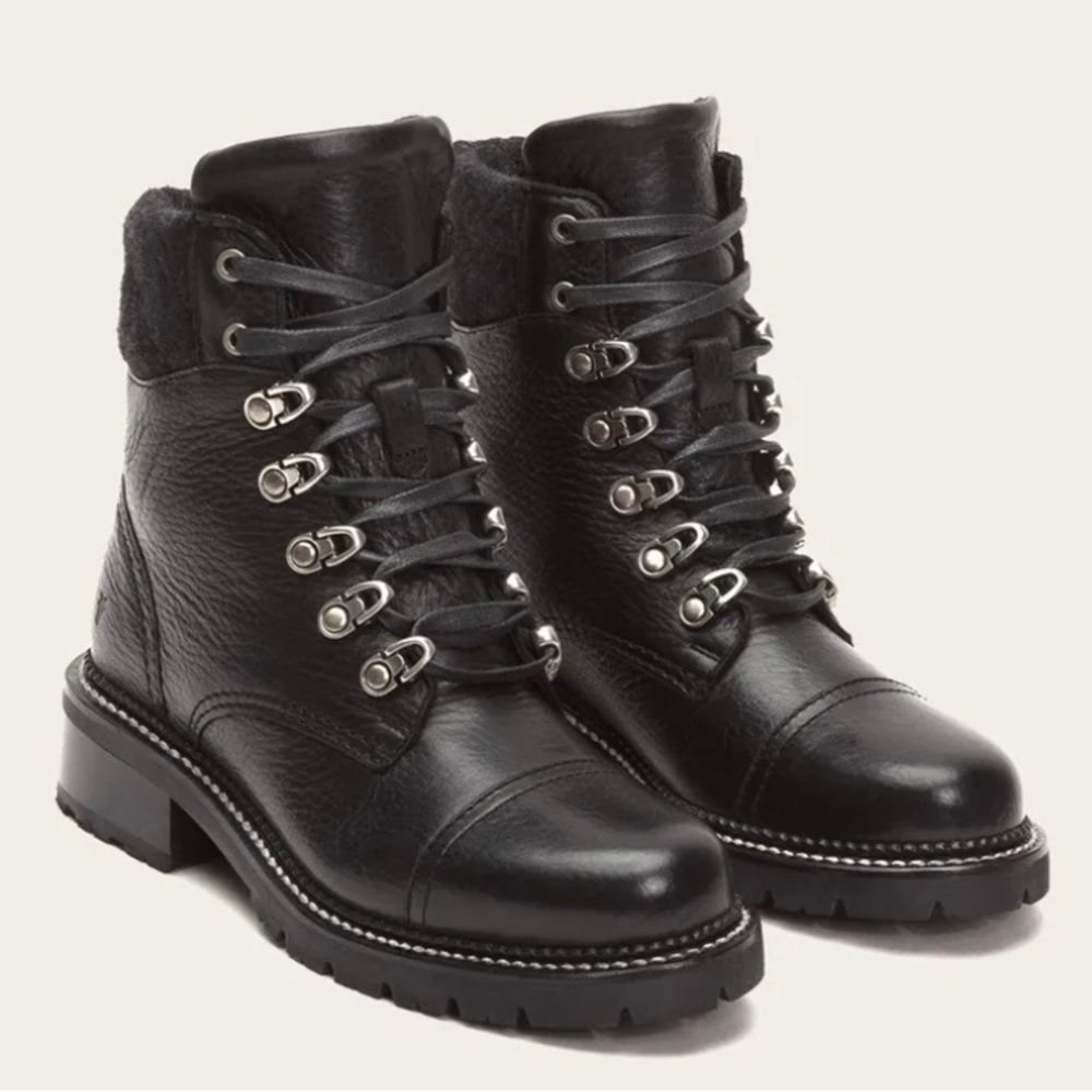 Frye Samantha Hiker Boots, Lace Up Combat Boots sz 6